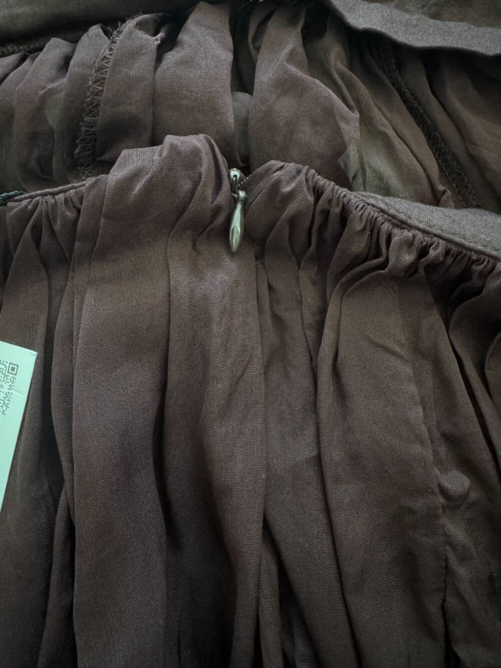 ZARA Brown Semi-Sheer Pleated Cami Top NWT Size M - Picture 12 of 15